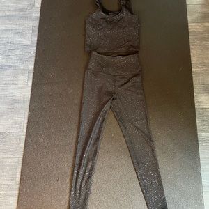 Beyond yoga black sparkle set. Both items as small